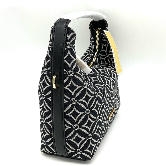 Michael Kors Ember Small Logo Jacquard Messenger Bag Black - Picture 4 of 11